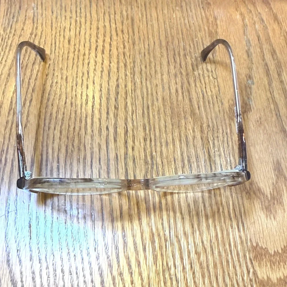 Vintage Gem Sparkle Brown‎ Oversized Eyeglasses Frames Only Retro 70s Butterfly